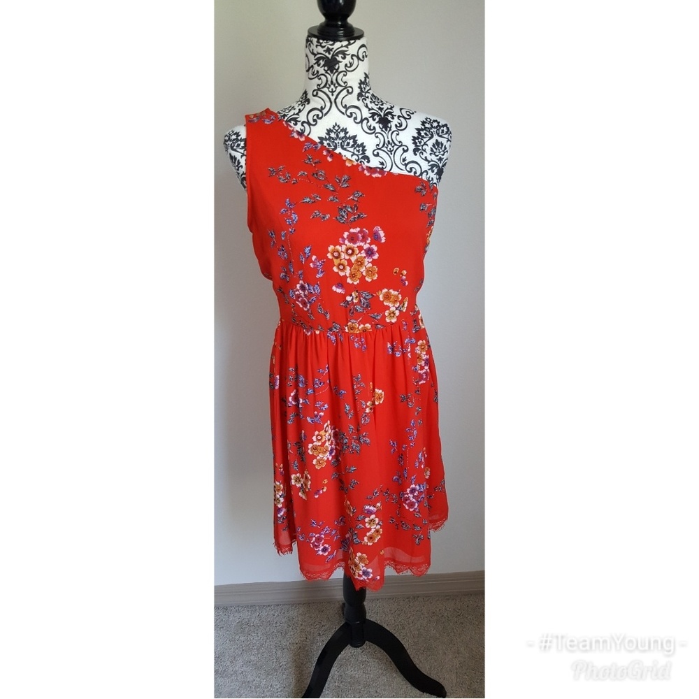 One shoulder Floral Dress